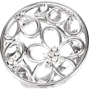Sterling Silver 1/6 CTW Natural Diamond Floral Ring