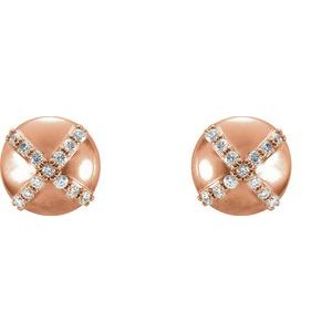14K Rose Gold 1/8 CTW Natural Diamond Earrings – image 2