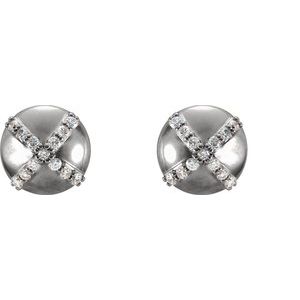 Platinum 1/8 CTW Natural Diamond Earrings – image 2