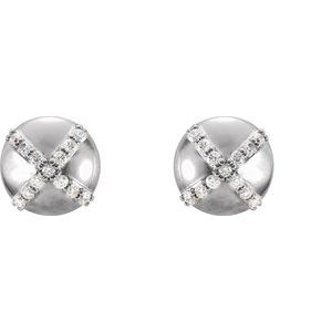 14K White Gold 1/8 CTW Natural Diamond Earrings – image 2