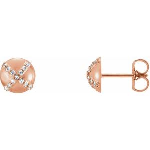 14K Rose Gold 1/8 CTW Natural Diamond Earrings