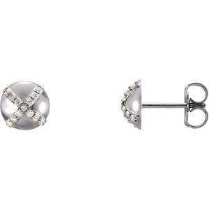 14K White Gold 1/8 CTW Natural Diamond Earrings