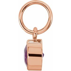14K Rose Gold Posh Mommy® Imitation Amethyst Charm/Pendant – image 2