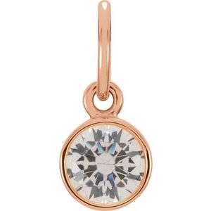 14K Rose Gold Posh Mommy® Imitation Diamond Charm/Pendant