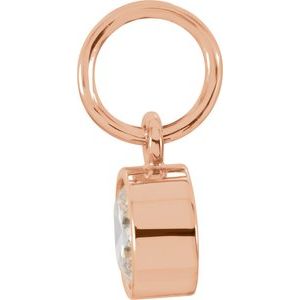14K Rose Gold Posh Mommy�� Imitation Diamond Charm/Pendant