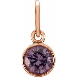 14K Rose Gold Posh Mommy® Imitation Alexandrite Charm/Pendant