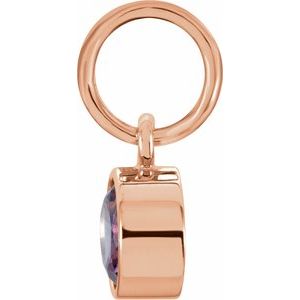 14K Rose Gold Posh Mommy® Imitation Alexandrite Charm/Pendant – image 2