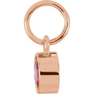 14K Rose Gold Posh Mommy® Imitation Ruby Charm/Pendant – image 2