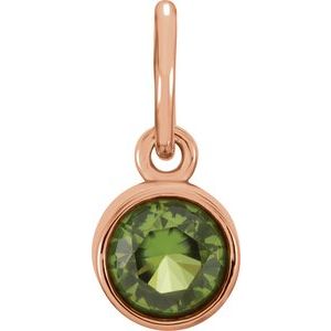 14K Rose Gold Posh Mommy® Imitation Peridot Charm/Pendant