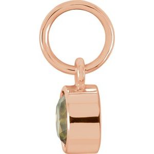 14K Rose Gold Posh Mommy® Imitation Peridot Charm/Pendant – image 2