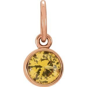 14K Rose Gold Posh Mommy® Imitation Citrine Charm/Pendant