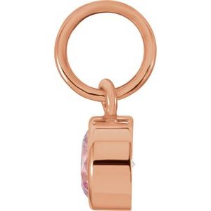 14K Rose Gold Posh Mommy® Imitation Pink Tourmaline Charm/Pendant – image 2