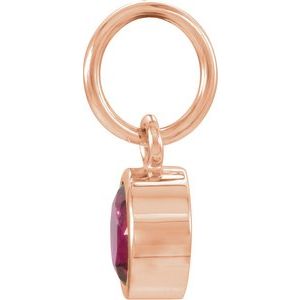 14K Rose Gold Posh Mommy® Imitation Mozambique Garnet Charm/Pendant – image 2
