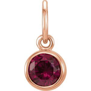 14K Rose Gold Posh Mommy® Imitation Mozambique Garnet Charm/Pendant