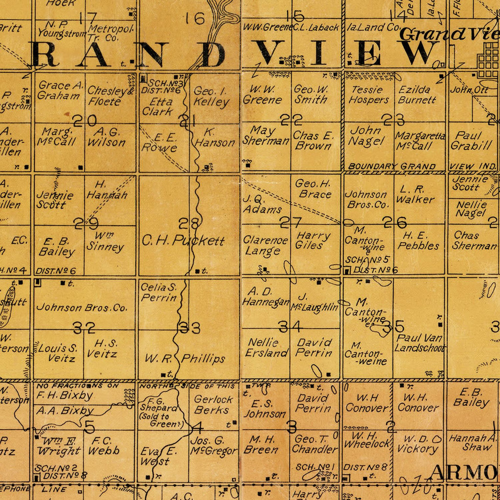 Vintage Map of Douglas County, South Dakota 1900