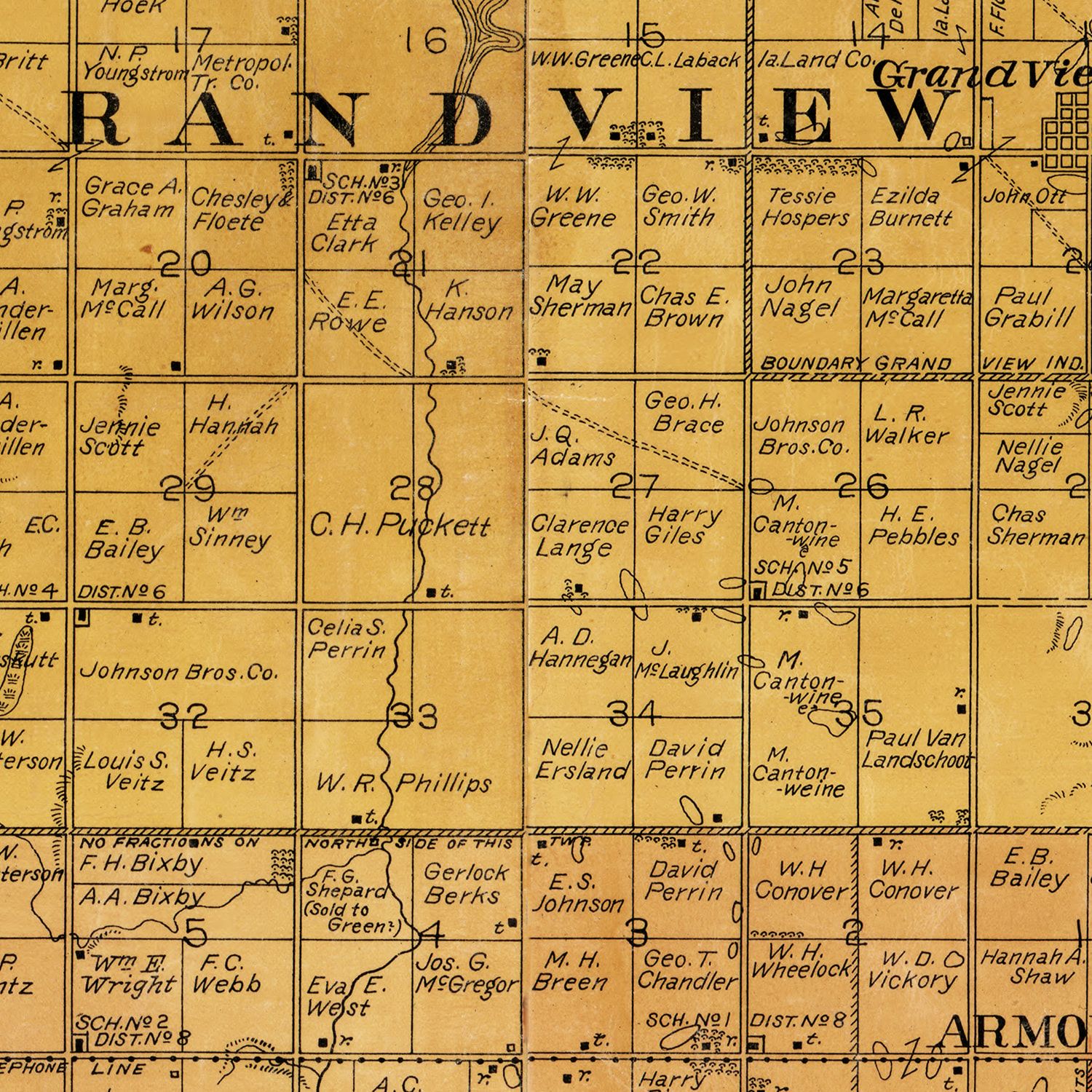 Vintage Map of Douglas County, South Dakota 1900
