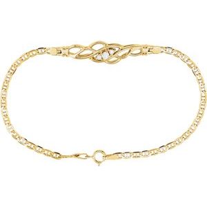 14K Yellow Gold 1/8 CTW Natural Diamond 7" Bracelet