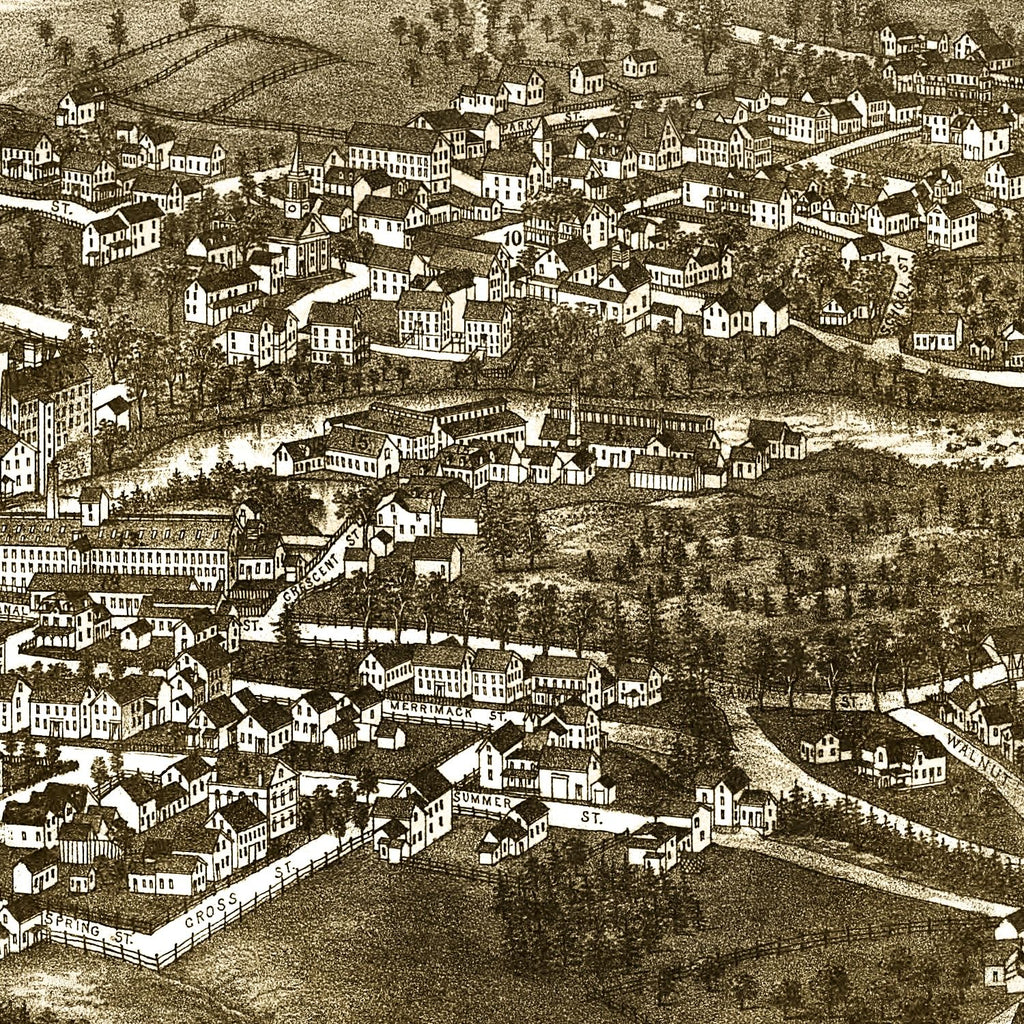 Vintage Map of Penacook, New Hampshire 1887