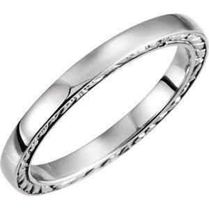14K White Band Size 8