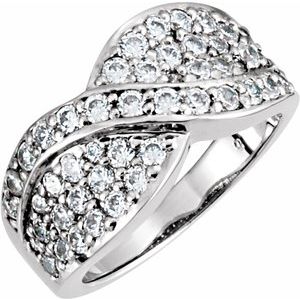 14K White Gold 1 1/3 CTW Natural Diamond Ring