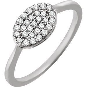 14K White Gold 1/5 CTW Natural Diamond Cluster Ring