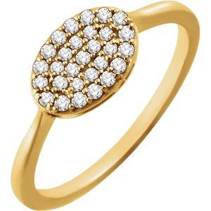 14K Yellow Gold 1/5 CTW Natural Diamond Cluster Ring