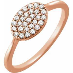 14K Rose Gold 1/5 CTW Natural Diamond Cluster Ring