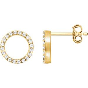 14K Yellow Gold 1/5 CTW Natural Diamond Circle Earrings