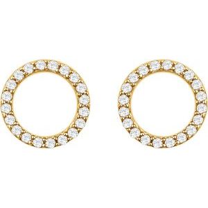 14K Yellow Gold 1/5 CTW Natural Diamond Circle Earrings – image 2