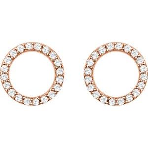 14K Rose Gold 1/5 CTW Natural Diamond Circle Earrings – image 2