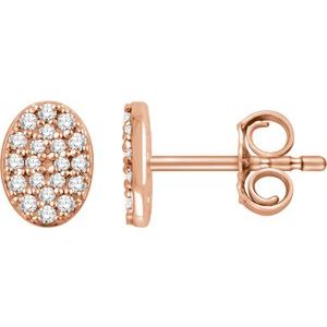 14K Rose Gold 1/6 CTW Natural Diamond Cluster Earrings