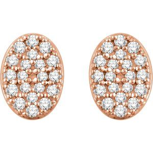 14K Rose Gold 1/6 CTW Natural Diamond Cluster Earrings – image 2
