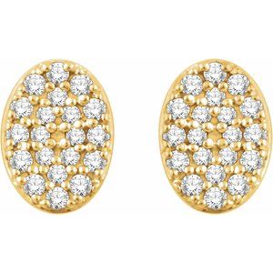14K Yellow Gold 1/6 CTW Natural Diamond Cluster Earrings