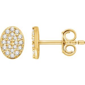 14K Yellow Gold 1/6 CTW Natural Diamond Cluster Earrings