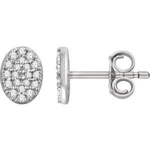 14K White Gold 1/6 CTW Natural Diamond Cluster Earrings
