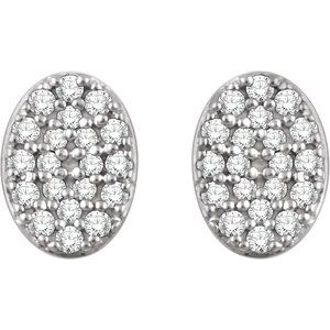 14K White Gold 1/6 CTW Natural Diamond Cluster Earrings