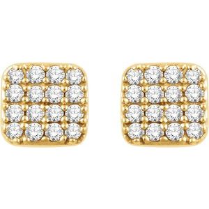 14K Yellow Gold 1/5 CTW Natural Diamond Cluster Earrings – image 2