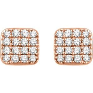 14K Rose Gold 1/5 CTW Natural Diamond Cluster Earrings – image 2