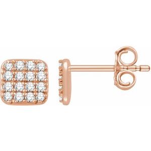 14K Rose Gold 1/5 CTW Natural Diamond Cluster Earrings
