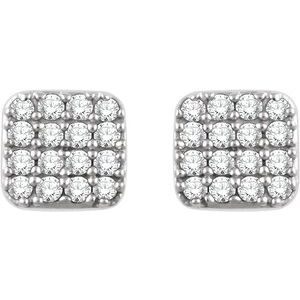 14K White Gold 1/5 CTW Natural Diamond Cluster Earrings – image 2