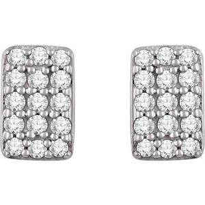 14K White Gold 1/5 CTW Natural Diamond Cluster Earrings – image 2