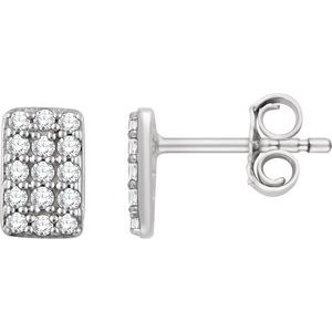 14K White Gold 1/5 CTW Natural Diamond Cluster Earrings