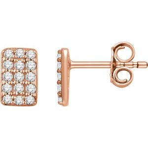 14K Rose Gold 1/5 CTW Natural Diamond Cluster Earrings