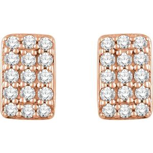 14K Rose Gold 1/5 CTW Natural Diamond Cluster Earrings – image 2