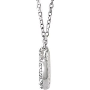 14K White Gold 1/5 CTW Natural Diamond Cluster 16-18" Necklace