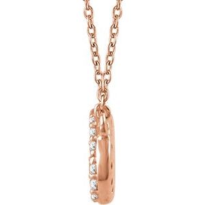 14K Rose Gold 1/5 CTW Natural Diamond Cluster 16-18" Necklace