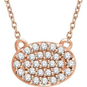 14K Rose Gold 1/5 CTW Natural Diamond Cluster 16-18" Necklace