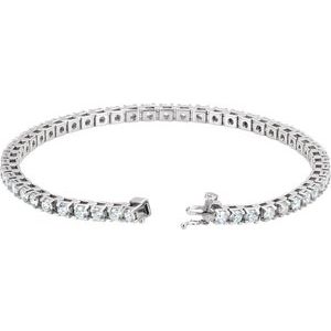 Platinum 4 1/2 CTW Natural Diamond Line 7 1/4" Bracelet – image 2