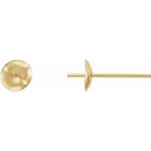 10K Yellow Gold Earring Mounting for 7-8 mm Pearl