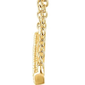 14K Yellow Gold 1/2 CTW Natural Diamond Bar 16-18" Necklace
